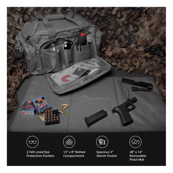 product variation GRITR Tactical Gray Range Bag with SMITH & WESSON FOOTWEAR Men's Breach 2.0 8in Side Zip Black 12.5 W Boots image