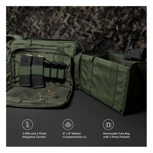 product variation GRITR Tactical OD Green Range Bag with SMITH & WESSON FOOTWEAR Men's Breach 2.0 8in Side Zip Black 12.5 W Boots image