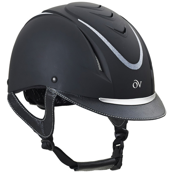OVATION Z-6 Glitz Black/Black/Blue Medium/Large Helmet With OVATION Deluxe PK/2 Black One Size Hair Net