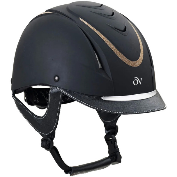 OVATION Z-6 Glitz Black/Black/Gold Small/Medium Helmet With OVATION Deluxe PK/2 Black One Size Hair Net