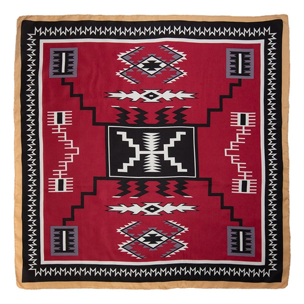 product variation SMOKY MOUNTAIN BOOTS Women's Shelby Brown Waxed Distress Leather Western 7.5W Boots and WYOMING TRADERS Aztec Maroon Black Silk Scarf image