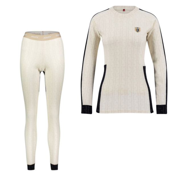 product variation SWIX Women's Legacy Merino Snow White L Bodywear LS Top and SWIX Women's Legacy Merino Snow White L Bodywear Pants image