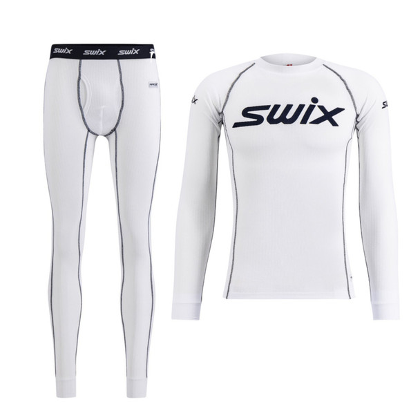 product variation SWIX Men's RaceX Bright White L Bodywear LS Shirt and SWIX Men's RaceX Bright White L Bodywear Pants image