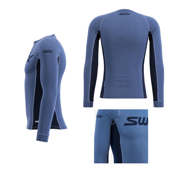 product variation SWIX Men's RaceX Blue Sea L Bodywear LS Shirt and SWIX Men's RaceX Blue Sea L Bodywear Pants image