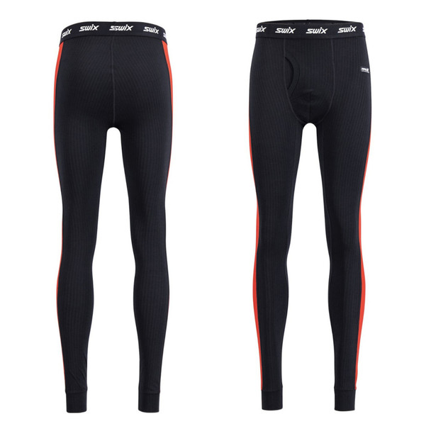 SWIX Men's RaceX Dark Navy L Bodywear LS Shirt and SWIX Men's RaceX Swix Red L Bodywear Pants