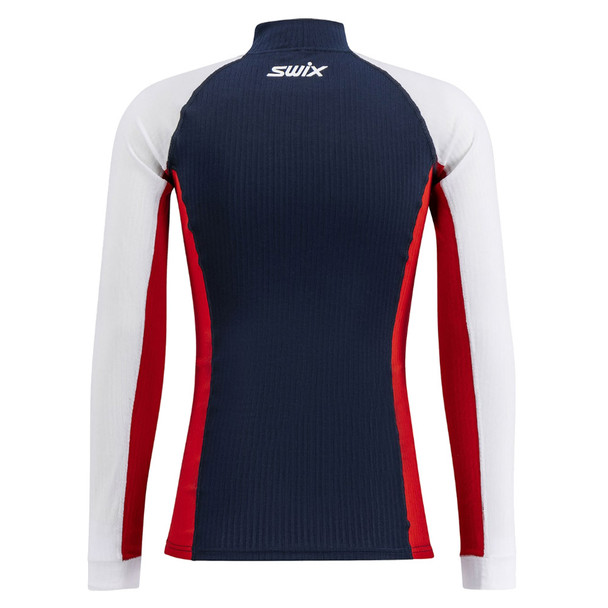 product variation SWIX Mens RaceX Bodywear Halfzip Dark Navy Size M Shirt And SWIX Mens RaceX Bodywear Pants Swix Red Size M image