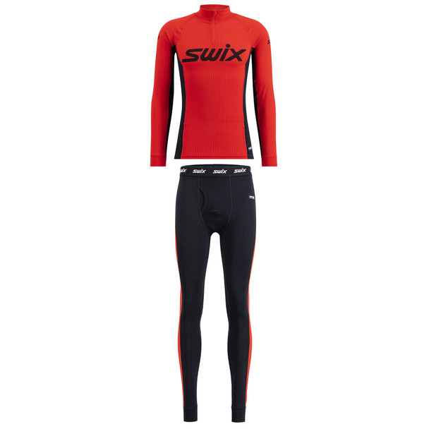 SWIX Mens RaceX Bodywear Halfzip Swix Red Size XL Shirt And SWIX Mens RaceX Bodywear Pants Swix Red Size XL