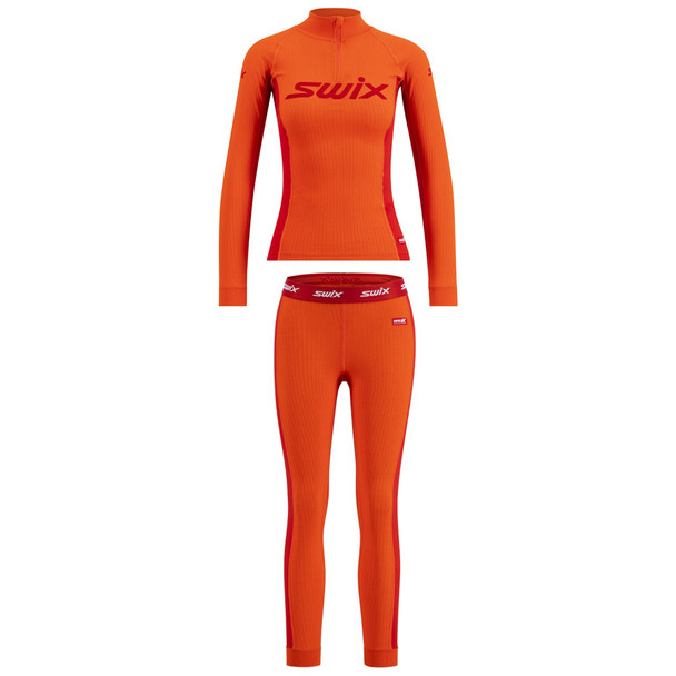 product variation SWIX Womens RaceX Bodywear Halfzip LS Fiery Red Size XL Top And SWIX Womens RaceX Bodywear Pants Fiery Red Size XL image