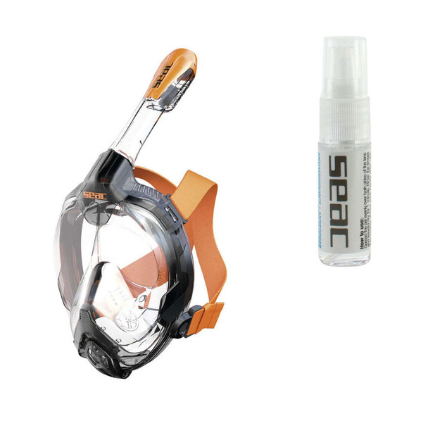 SEAC Libera Black/Orange L/XL Full Face Mask with Antifog 15ml Bio Gel (1700005001523A+1110099000000A)