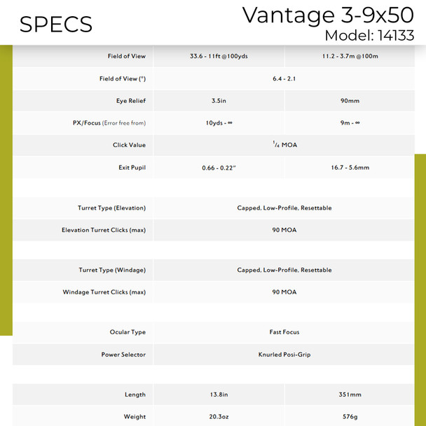 product variation HAWKE Vantage AO 3-9x50mm 1in Riflescope (14133) image