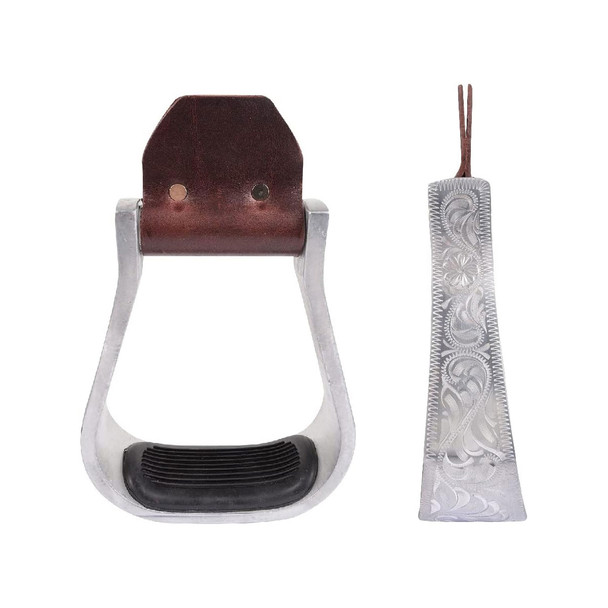 product variation MARTIN SADDLERY Aluminum Engraved Bell Stirrup with Rubber Tread (SEALUM2RT) image