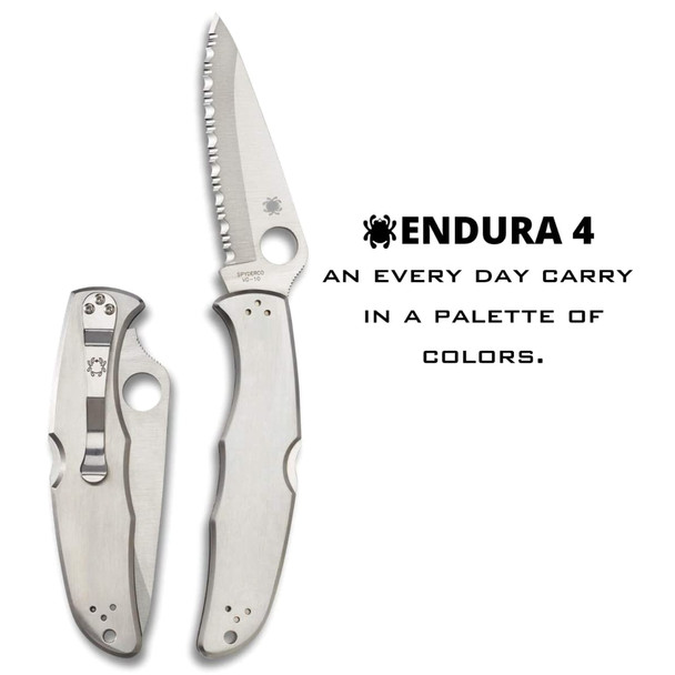 SPYDERCO Endura 4 Stainless SpyderEdge Folding Knife (C10S)