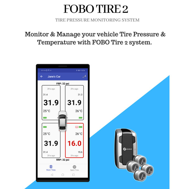 FOBO Tire 2 Silver TPMS Pressure Monitoring System (21F-SAS-14-FE2496)