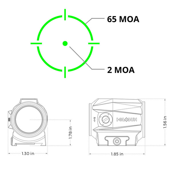 HOLOSUN SCRS-GR Solar Charging Rifle Sight with Green Multi Reticle System (SCRS-GR-MRS)