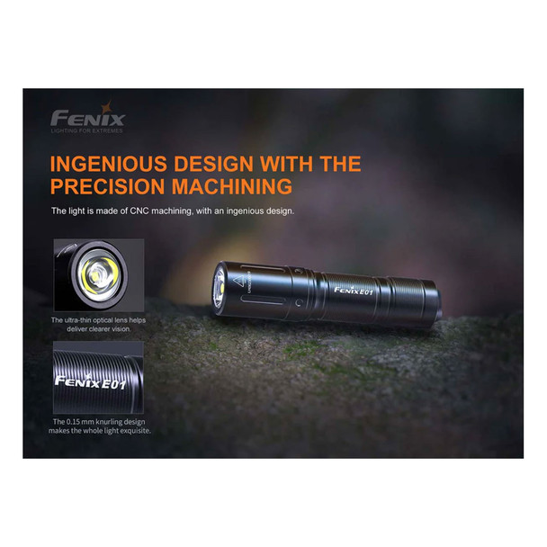 product variation FENIX E01 V2.0 100 Lumens AAA Black Flashlight (E01V2-BLK) image