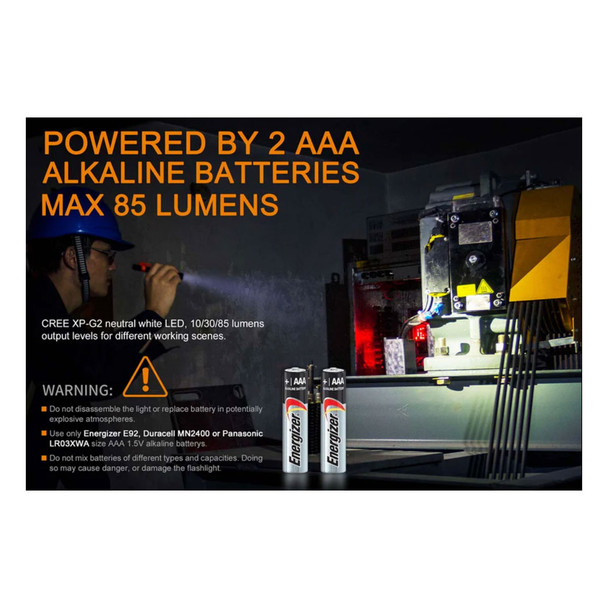 product variation FENIX WF05E Intrinsically Safe 85 Lumens Black Flashlight (WF05E) image