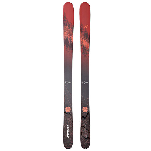 Open Box (Signs of use. Cracks on left ski): NORDICA Women Santa Ana 88 Unlimited, Color: Maroon/Smoke, Size: 151 (0A229400001-151)