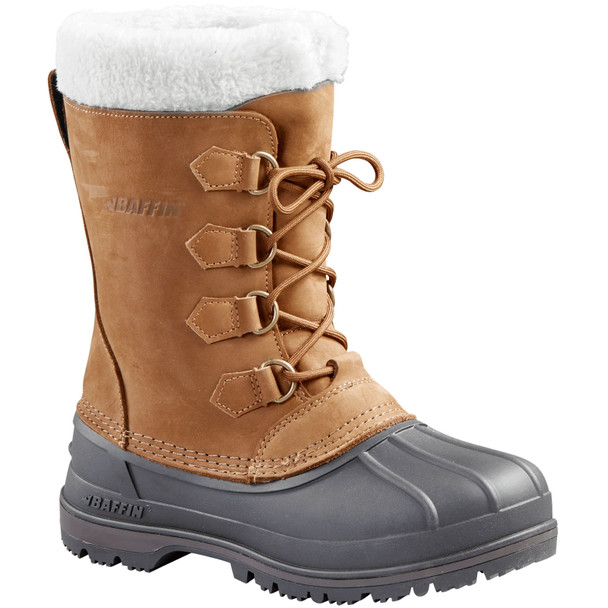 product variation Baffin Canada brown women's leather winter boot with a faux-fur collar image
