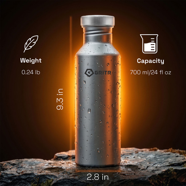 product variation GRITR Titanium Ultralight Leakproof Reusable Sport Water Bottle 24 fl oz/700 ml image