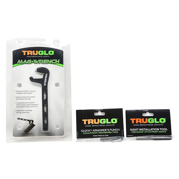 TRUGLO Glock Magazine Tool, Front Sight Tool and Armorer's Disassembly Tool (TG970GM+TG970GF+TG970GD)