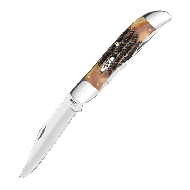 product variation CASE XX Folding Hunter 6.5 BoneStag 2-Blade Pocket Knife with Leather Sheath (03574) image