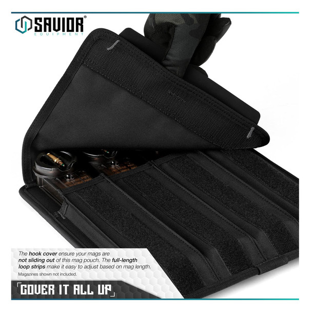 product variation SAVIOR EQUIPMENT Mag Buddy Black 2-Pack Extended Pistol Magazine Pouch (MP-FD-EXTX4-BK) image