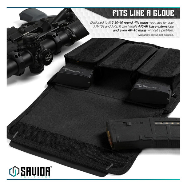 product variation SAVIOR EQUIPMENT Mag Buddy Black 2-Pack Rifle Magazine Pouch (MP-FD-RIFX3-BK) image
