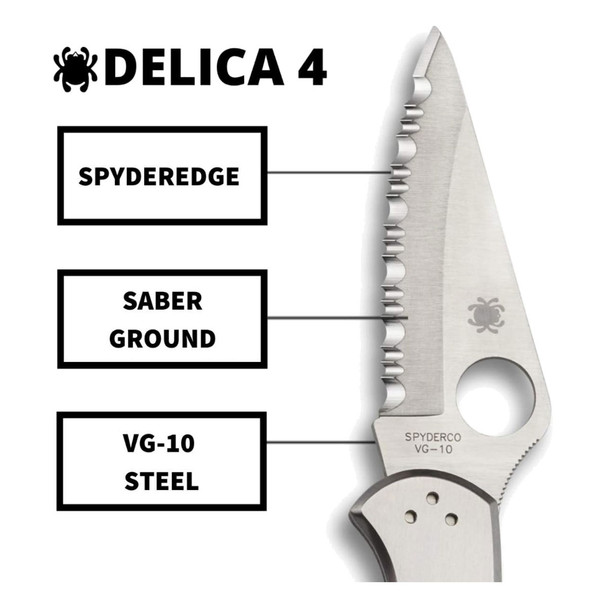 product variation SPYDERCO Delica 4 2.95in SpyderEdg Stainless Steel Knife (C11S) image