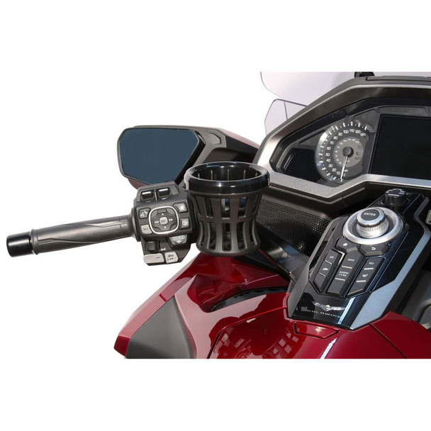 CIRO Goldstrike Black Drink Holder with Black Left Side Accessory Mount for Gold Wing (58611)