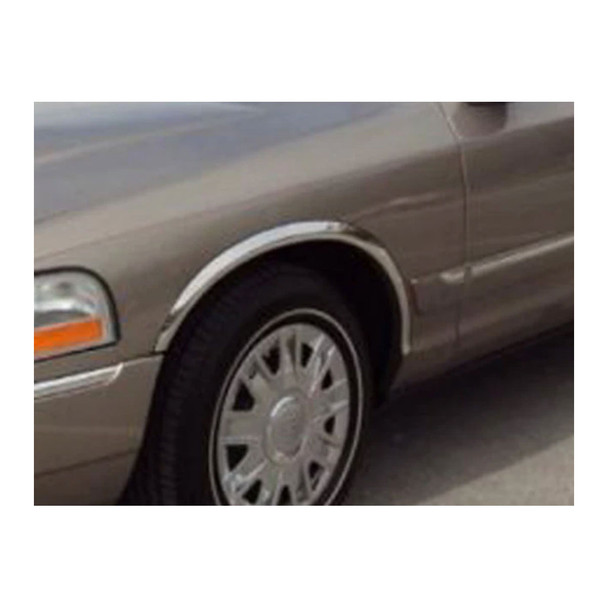 product variation QAA Fits Ford Crown Victoria 1998-2002 /Mercury Grand Marquis GS 1998-2002 4 piece Molded Stainless Steel Wheel Well Fender Trim Molding (WZ38483) image