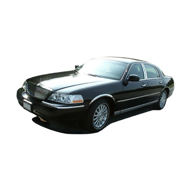 product variation QAA Fits Lincoln Town Car 1998-2002 4 piece Molded Stainless Steel Wheel Well Fender Trim Molding (WZ38680) image