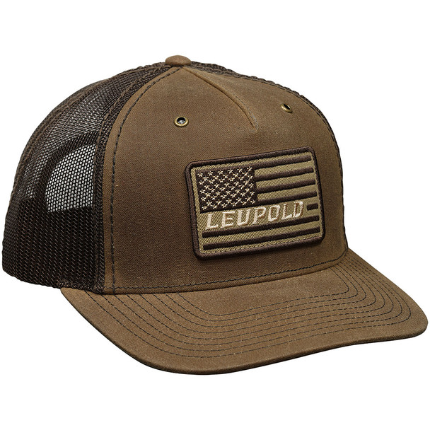 product variation LEUPOLD Leupold Flag Waxed Canvas Buck/Brown Trucker Hat (185040) image