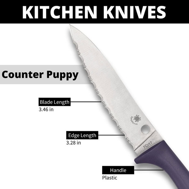 product variation SPYDERCO Counter Puppy Purple Kitchen Knife (K20SPR) image