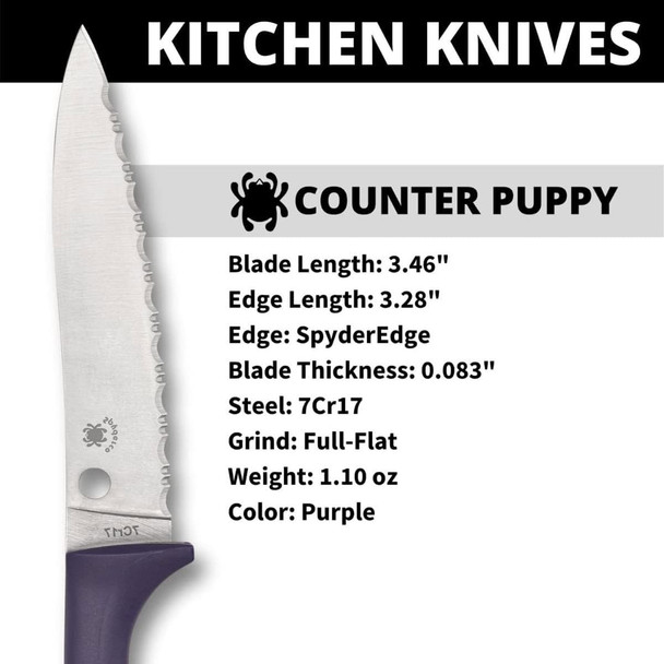product variation SPYDERCO Counter Puppy Purple Kitchen Knife (K20SPR) image