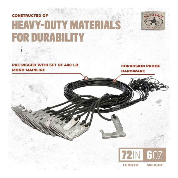 product variation RIG'EM RIGHT Pre-Rigged 72in With 6oz per dozen J-Weights (PR-J-6) image