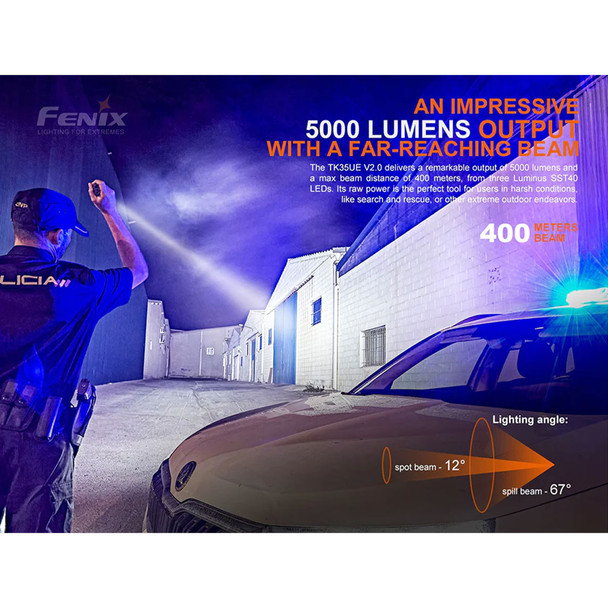 product variation FENIX TK35UE V2.0 5000 Lumen 8 Mode Black Flashlight (TK35-UE-V2.0) image