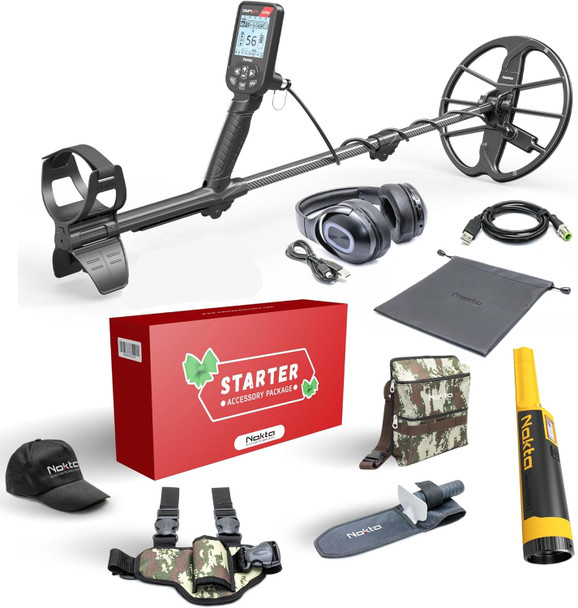 product variation NOKTA Simplex Ultra Metal Detector with Bluetooth Headphones, Accupoint Pinpointer, and Starter Accessory Package (11000629+11000116+17000304) image