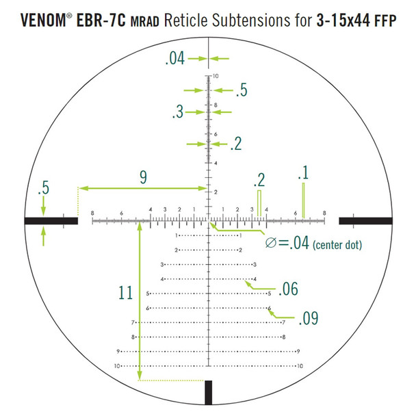 product variation VORTEX Venom 3-15x44 FFP EBR-7C MRAD Reticle Riflescope (VEN-31502) image