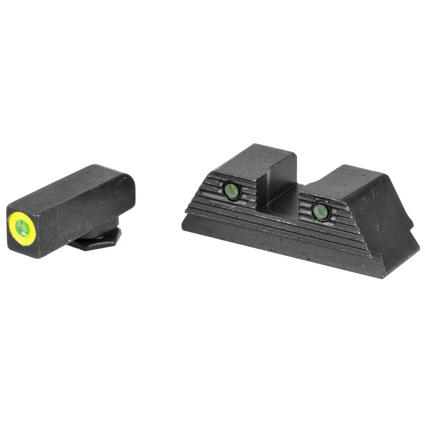 product variation AmeriGlo Trooper, Sight, Fits Glock 20,21,29,30,31,32,36,40,41, Green Tritium LumiLime Outline Front, Green Tritium Black Serrated Rear, Front/Rear GL-820 image