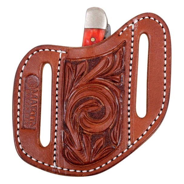 product variation MARTIN SADDLERY Canted Pancake Small With Floral Tooling Knife Sheath (KSCABAFFS) image