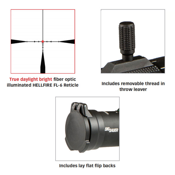 product variation SIG SAUER TANGO-MSR LPVO 1-6x24 30mm SFP Illum Hellfire FL-6 Reticle Black Riflescope (SOTM61001) image