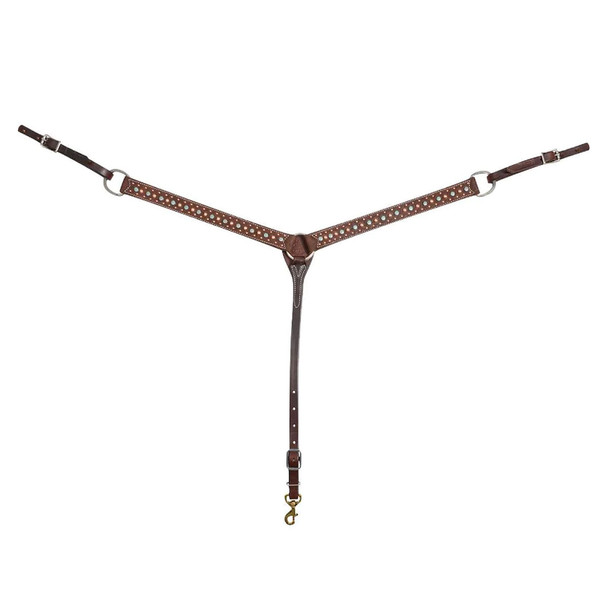 product variation MARTIN SADDLERY 1.5in Chocolate Breast Collar with Floral Spot Dots (BC15021EFSCR) image