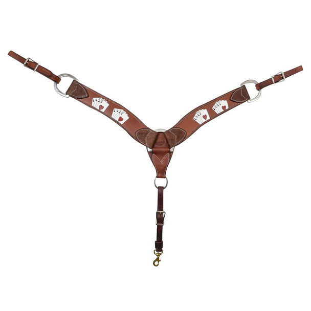product variation MARTIN SADDLERY 2.75in Chocolate Breast Collar with Card Suite Tooling (BCW234CSCS) image