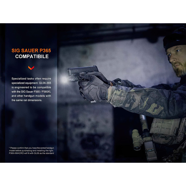 product variation FENIX Flashlight GL06-365 Rechargeable Tactical Weaponlight For Sig Sauer P365/P365XL (GL06-365) image
