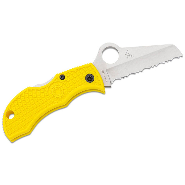 product variation SPYDERCO Manbug Salt 1.9in Yellow Serrated Folding Knife (MYLS) image