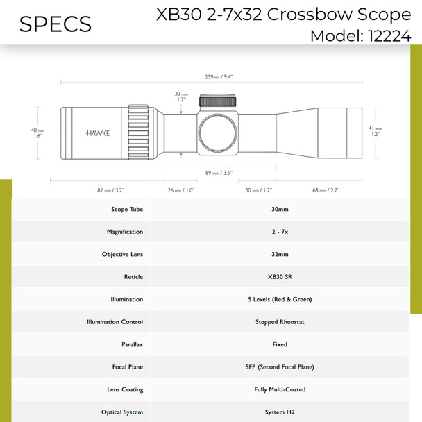 product variation HAWKE XB30 2-7x32 SR Reticle Riflescope (12224) image