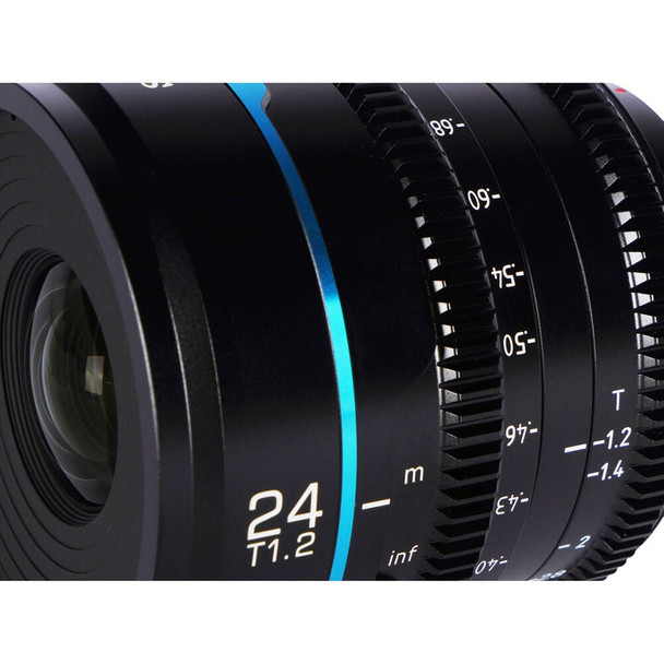 SIRUI Nightwalker Series 24mm T1.2 S35 Manual Focus Black Cine Lens, RF Mount (MS24R-B)