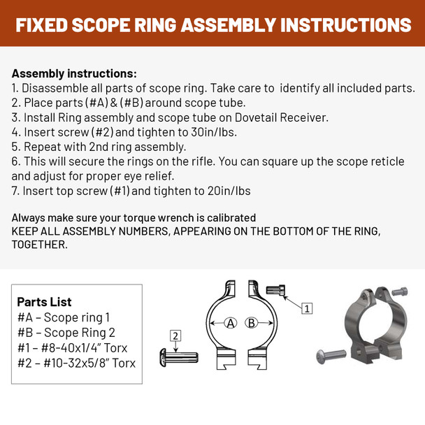 product variation TALLEY 30mm CZ 452, 453 American Medium Fixed Scope Rings (300004) image