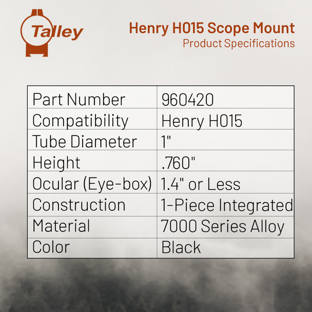 product variation TALLEY 1-Piece 1in Scope Base & Ring Set For Henry H015 (960420) image