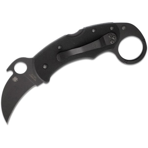SPYDERCO Karahawk 2.35in Black Folding Knife (C170GBBKP)